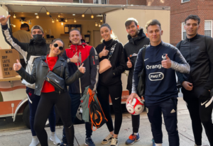 Group of friends dressed in sport attire