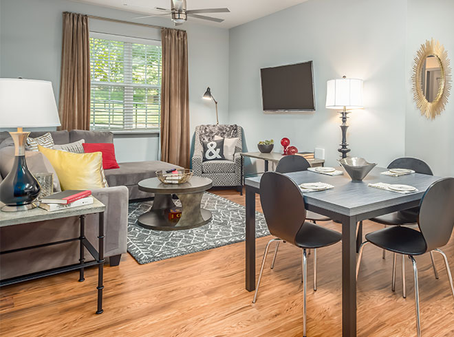 Furnished apartment living room
