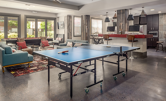 Resident clubhouse featuring a pingpong table