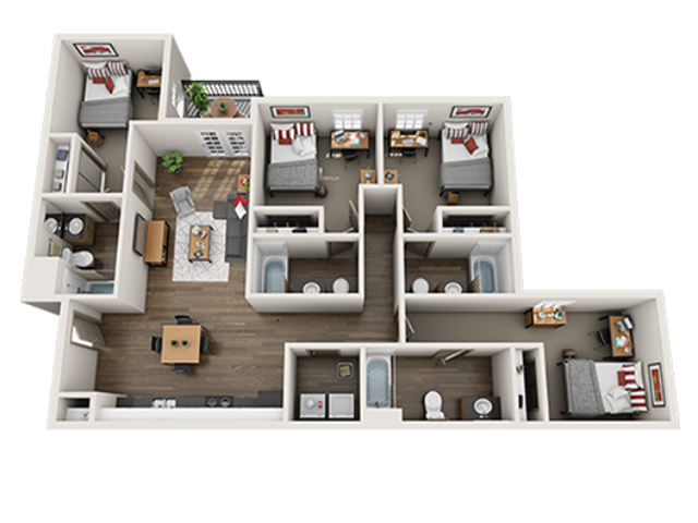 4X4 UP Floor plan