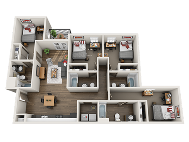 4X4 Floor plan