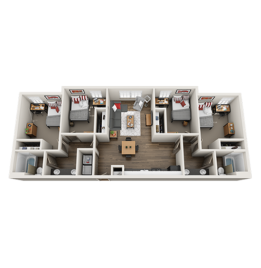 4X2 Deluxe Floor plan